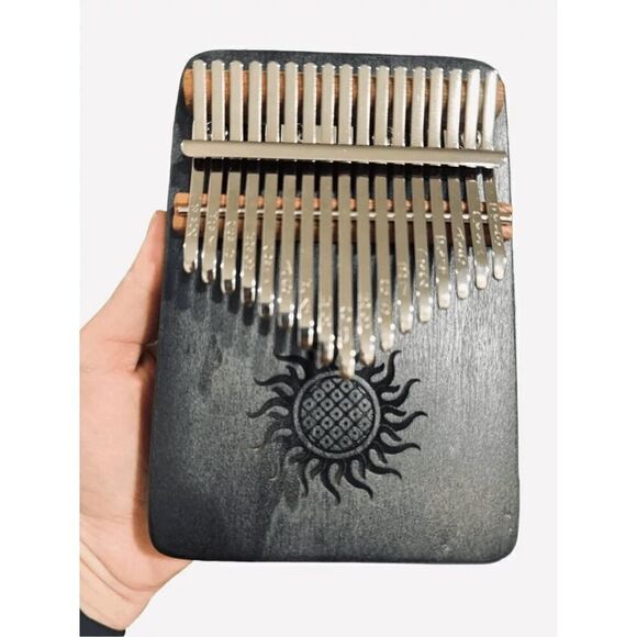 17 Keys Kalimba Thumb Piano, Retro Sun Portable Finger Piano Gift Set - Picture 5 of 6